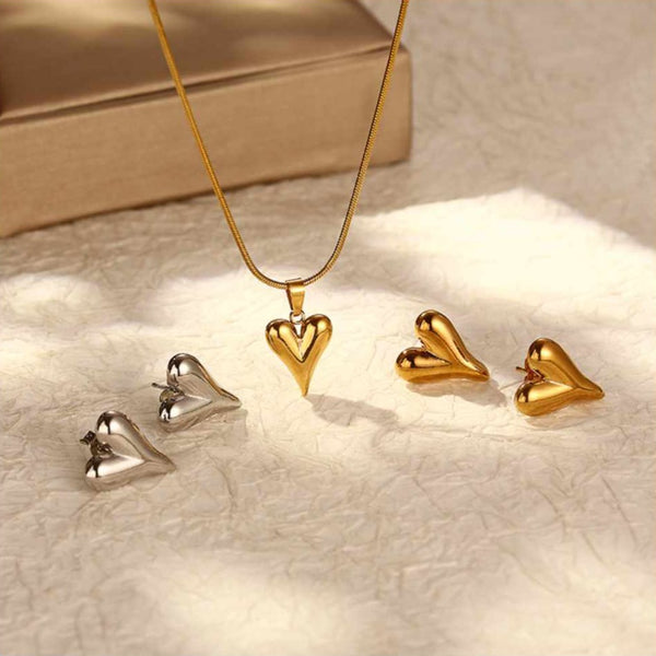 Heart-shaped Necklace and earring